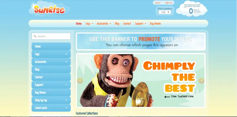 Tema del sito Web di Sunrise Kids