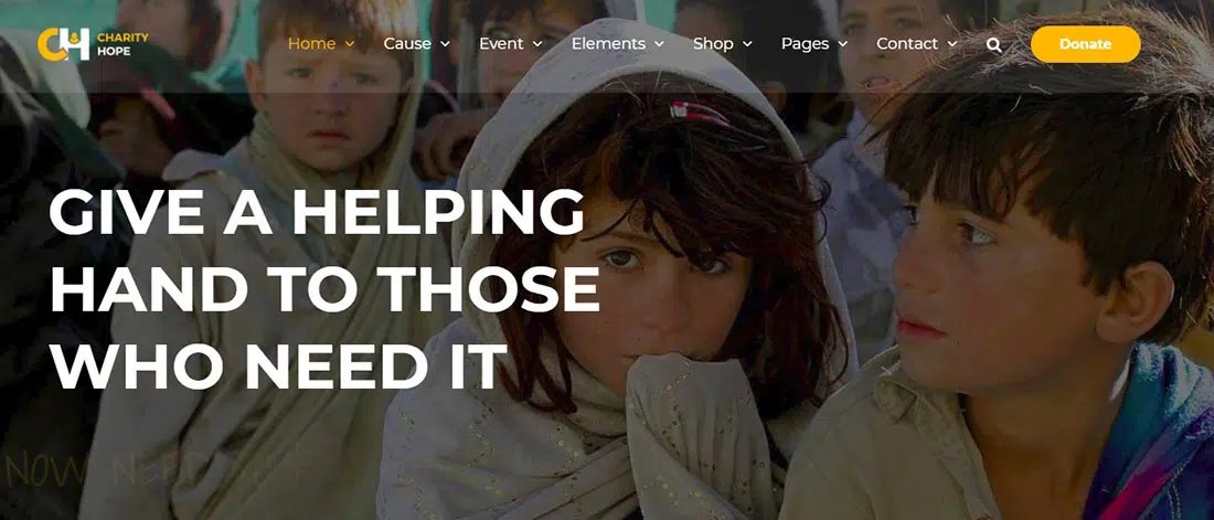 Tema WordPress Charity Hope non-profit