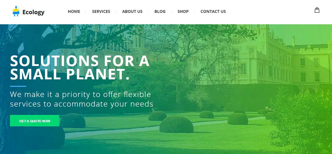 Tema WordPress pentru ecologie non-profit