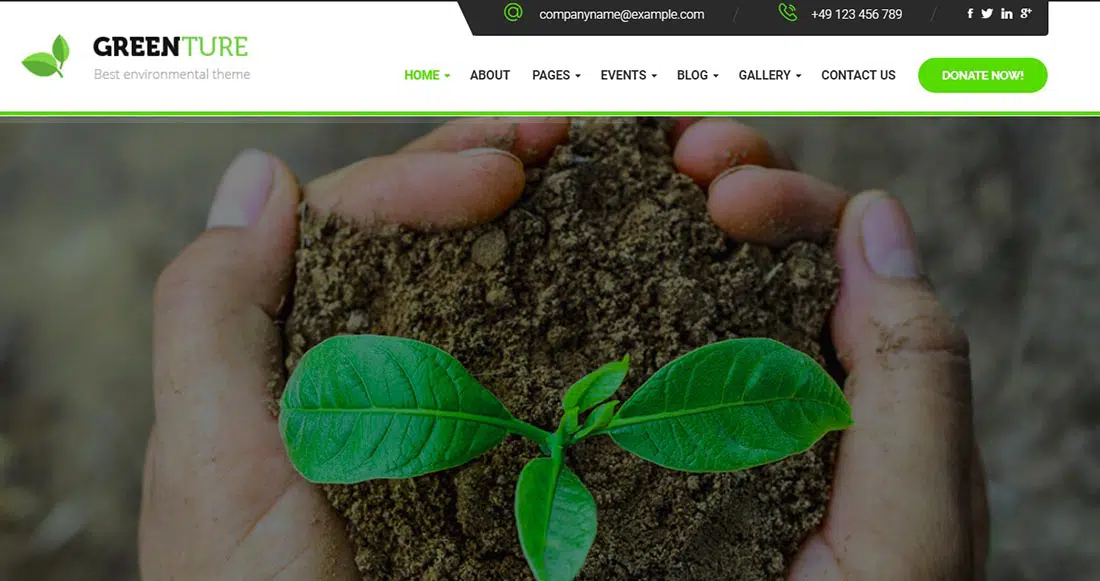 Greenture Kâr Amacı Gütmeyen WordPress Teması