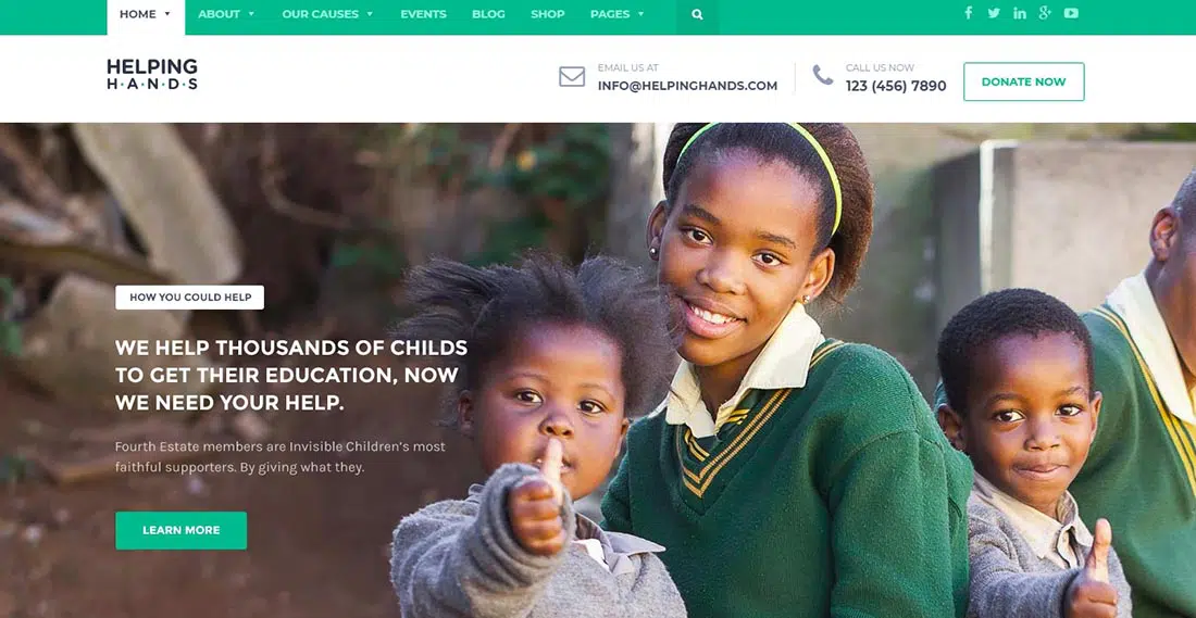 Non-Profit-WordPress-Theme Helpinghands