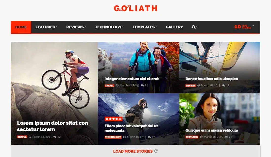 GOLIATH - Modelo de Revista de Notícias e Críticas