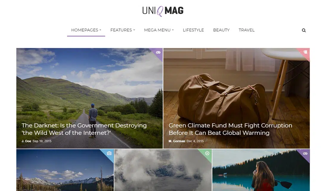 UniqMag - Facilidad de publicación de noticias Plantilla de noticias