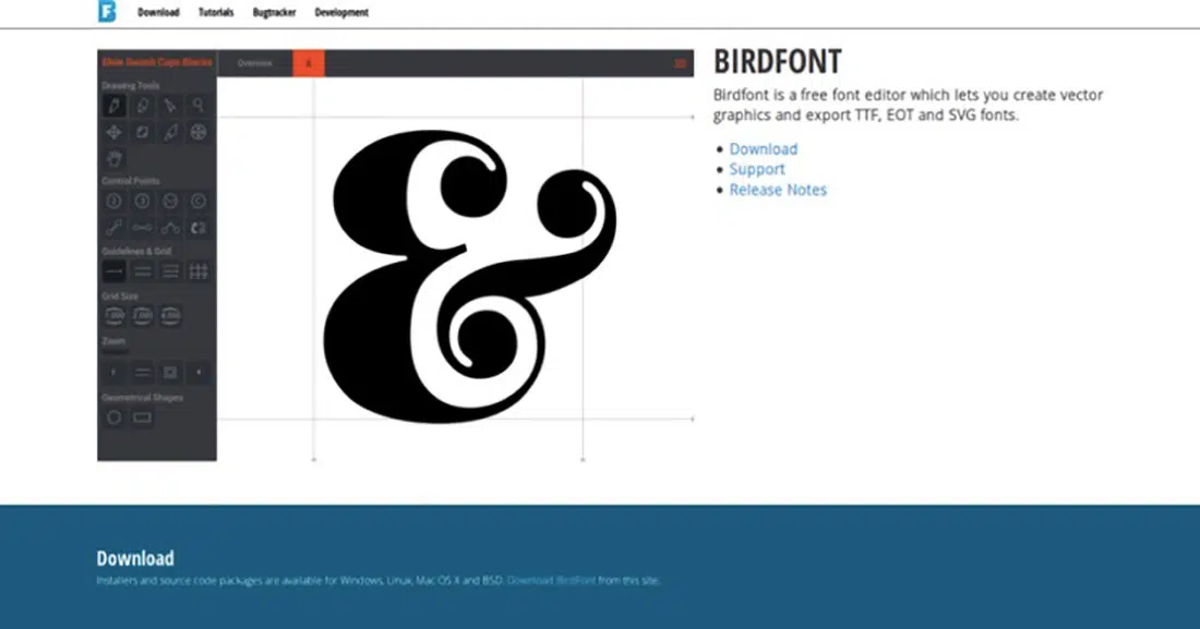 19 Инструмент обнаружения шрифтов BirdFont