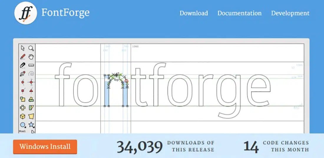 11 Инструмент обнаружения шрифтов FontForge