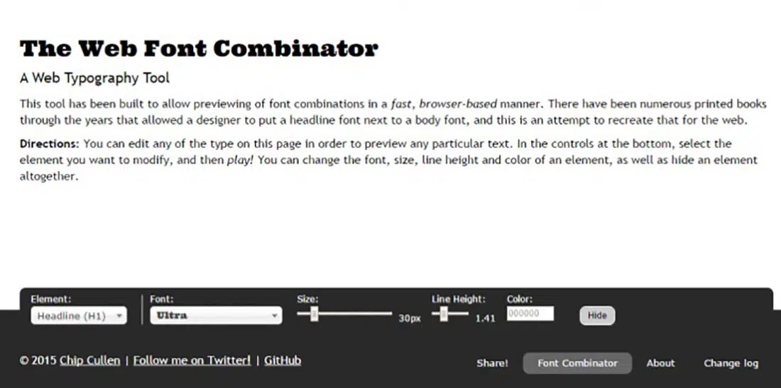 16 Combinatorul de fonturi web