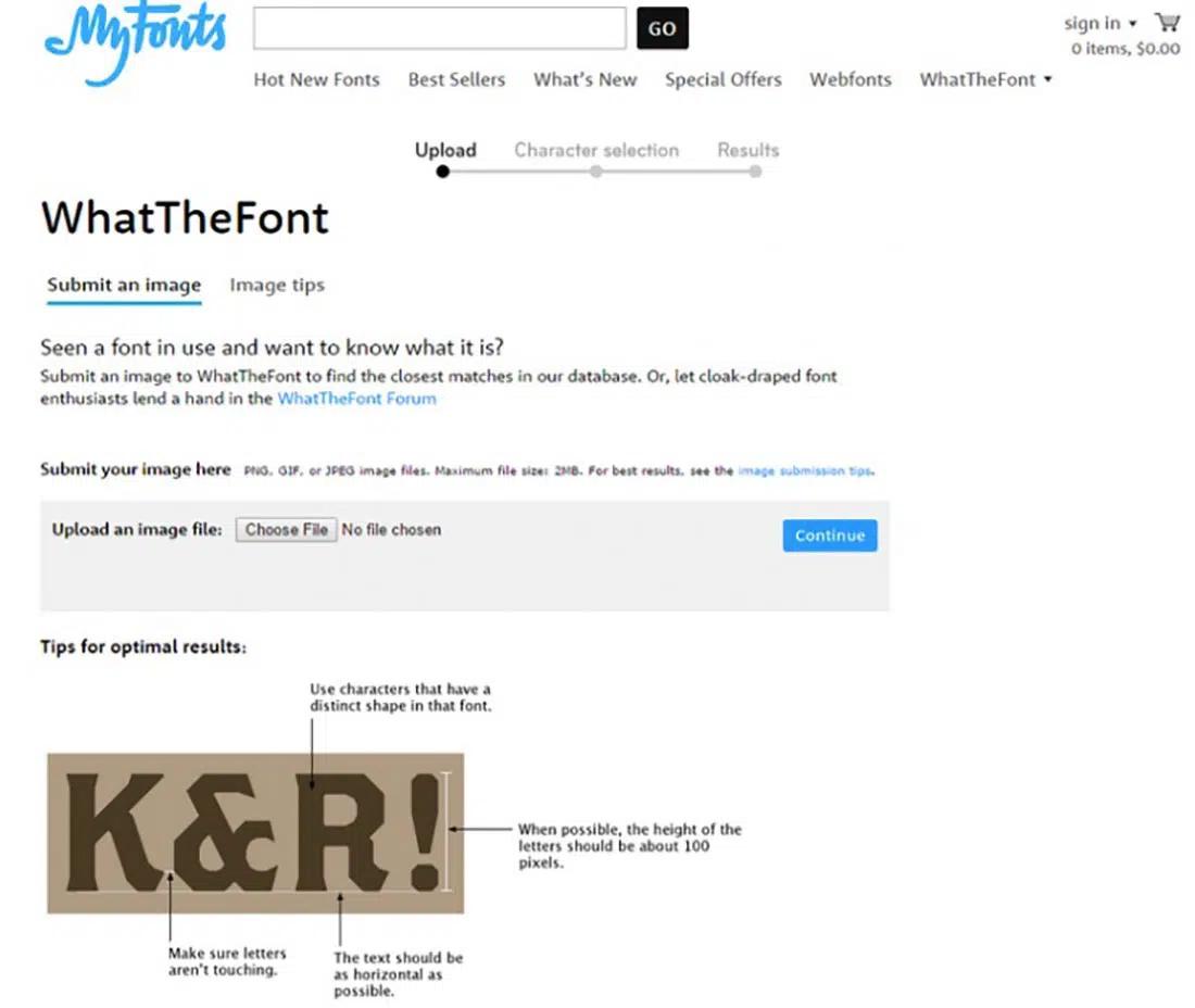 4 herramientas de detección de fuentes de WhatTheFont