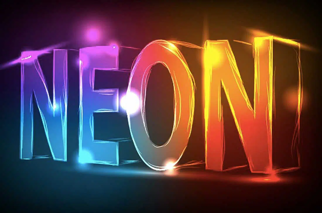 2 เอฟเฟกต์ข้อความ Neon 3D