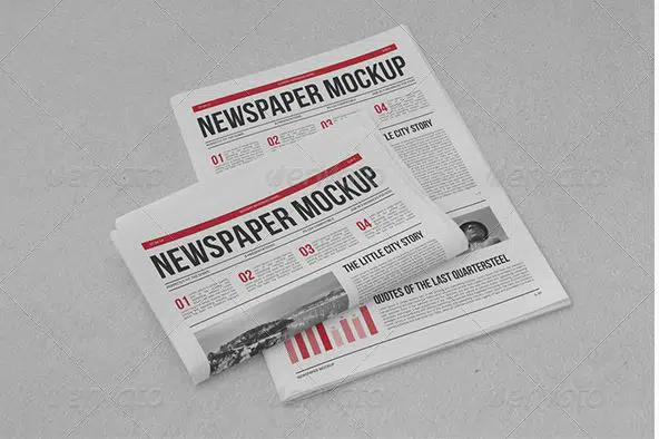 mock up di giornale