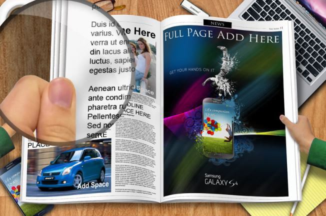 mockup di diffusione del giornale gemgfx