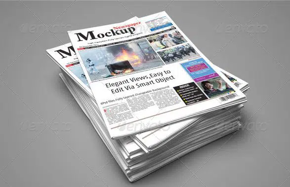 mock up di giornale