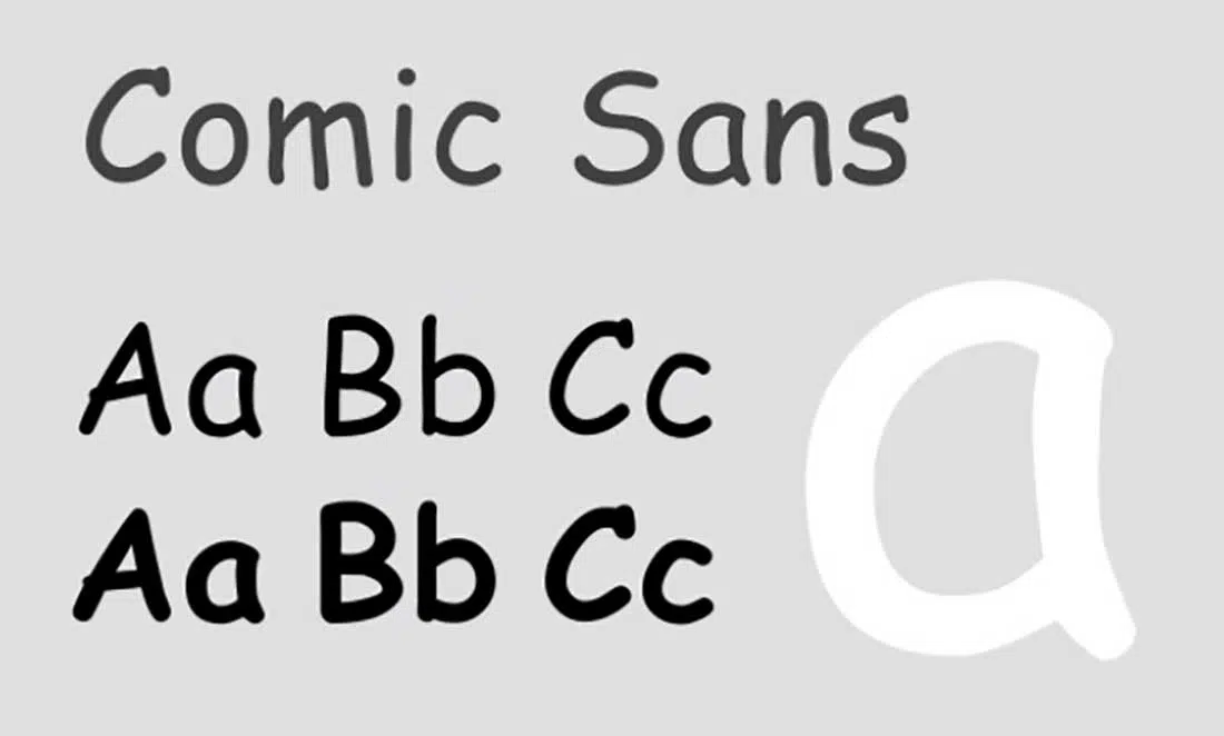 1 Comic Sans 最差字體