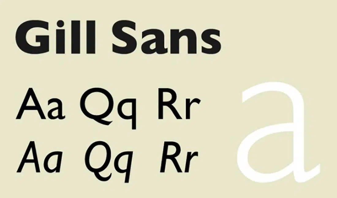 18 Gill Sans Pior Fonte