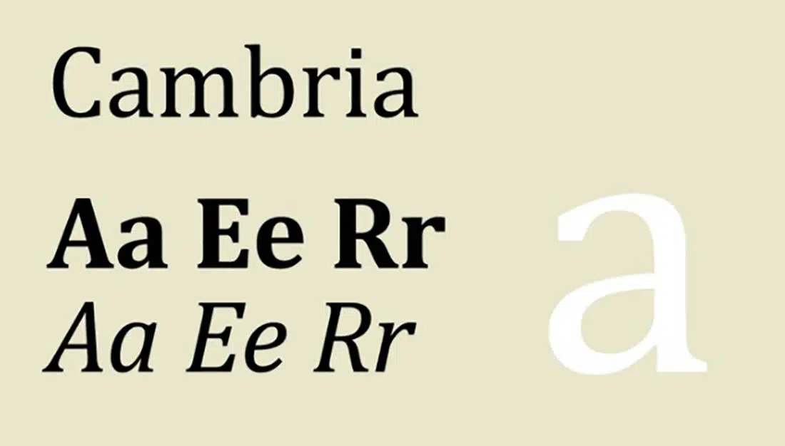 17 Font Terburuk Cambria