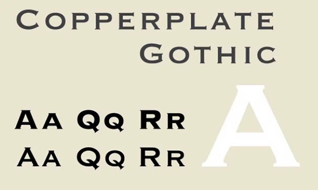 20 Copperplate Gothic أسوأ خط