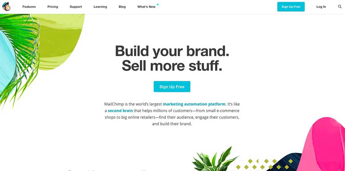 9 Page de destination MailChimp