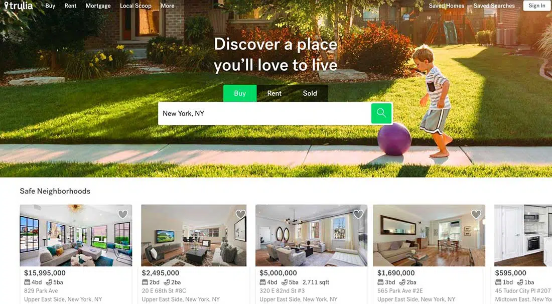 18 หน้า Landing Page ของ Trulia