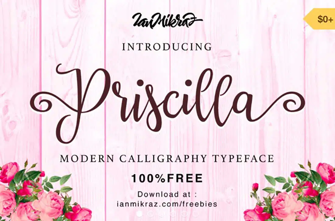 8 Font Contemporan Priscilla