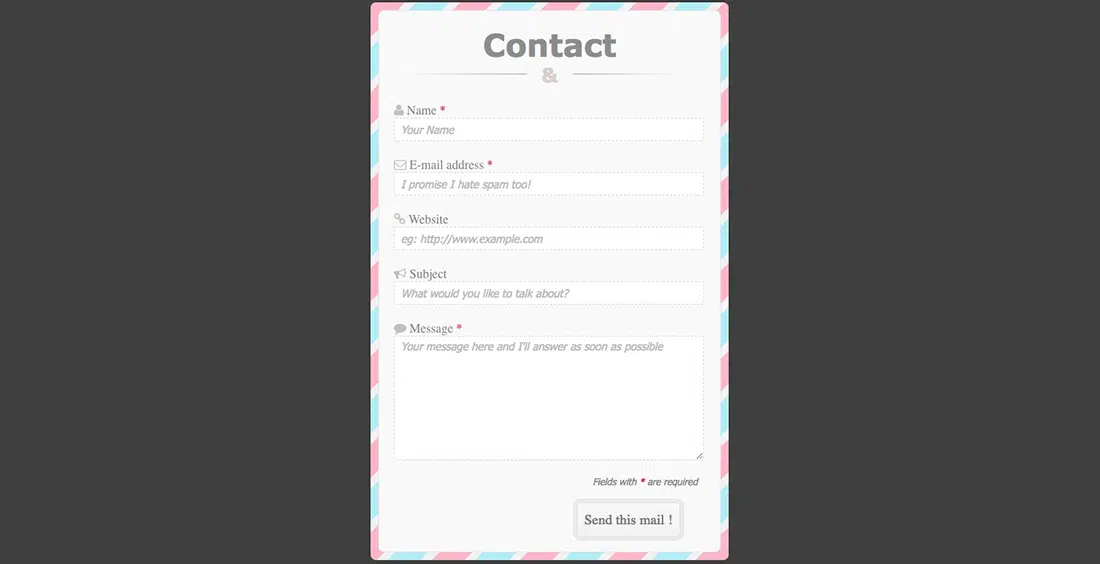 16 Formular de contact CSS3