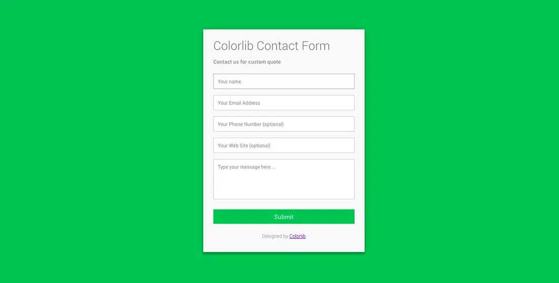 5 Formulario de contacto de Colorlib