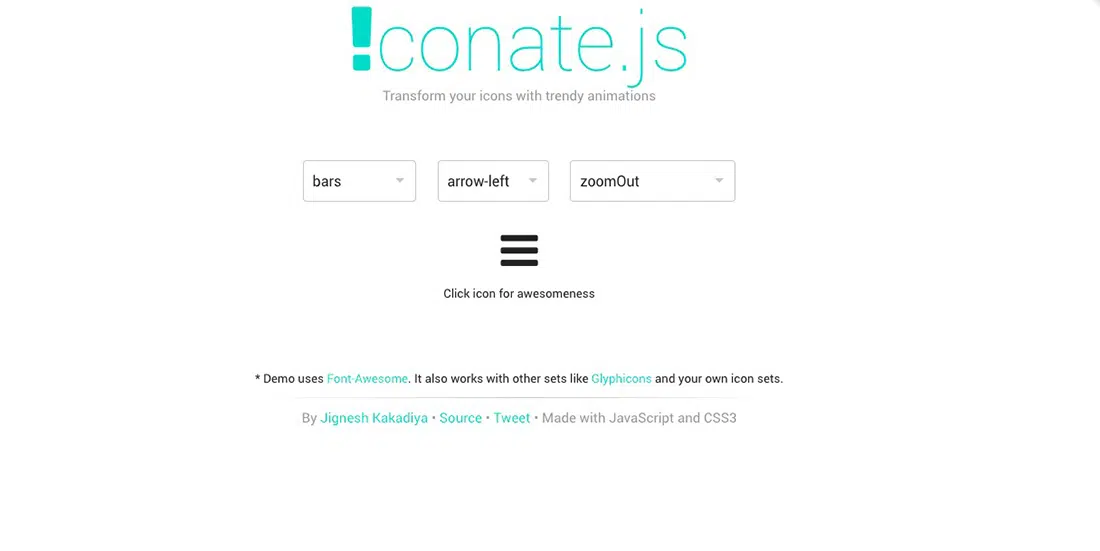 19 iconate JavaScript นิเมชั่น