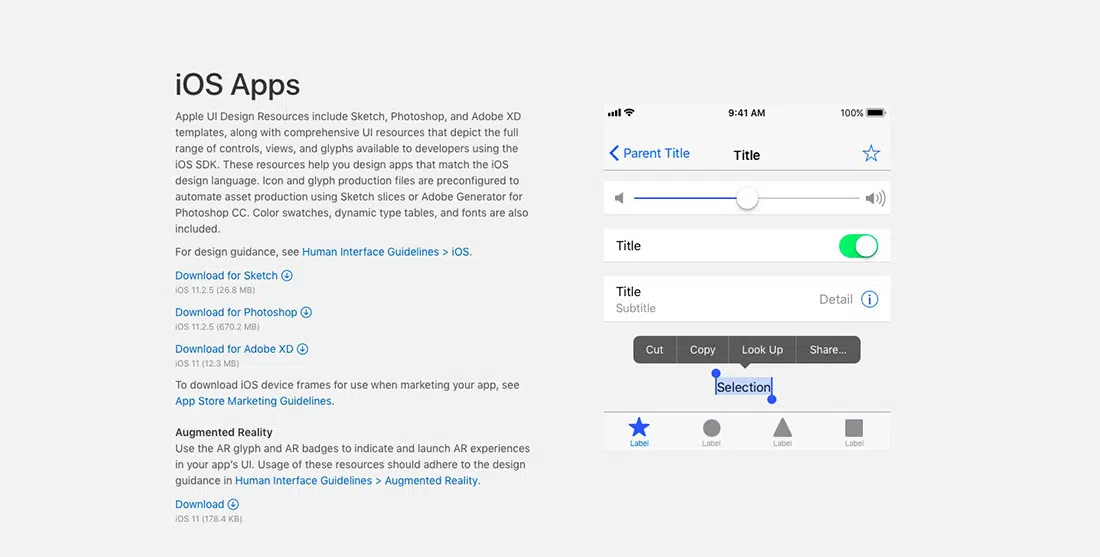 Photoshop ve Sketch için 10 Apple UI Tasarım Kaynağı