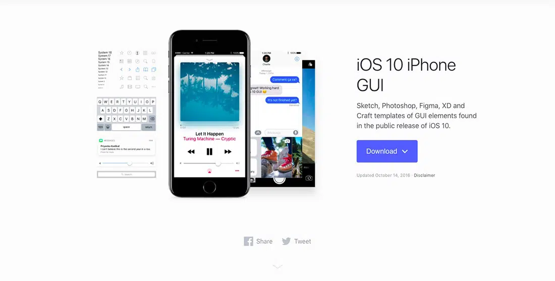 11 Facebook iOS 10 UI 키트 UI 구성 요소