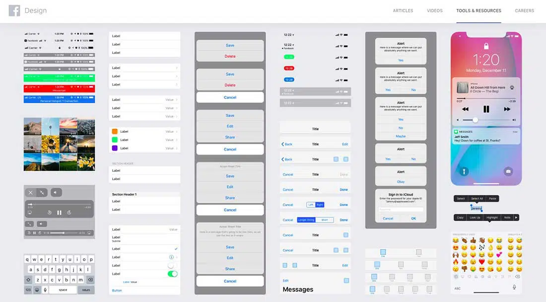 5 Kit de interfaz de usuario de Facebook iOS 11 para iPhone