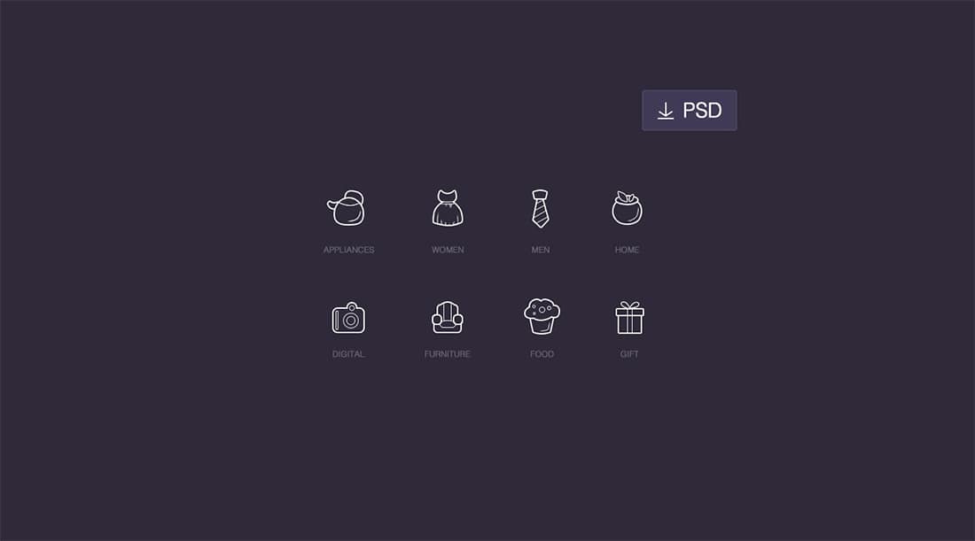 19 8 ไอคอนสายการช้อปปิ้ง – PSD