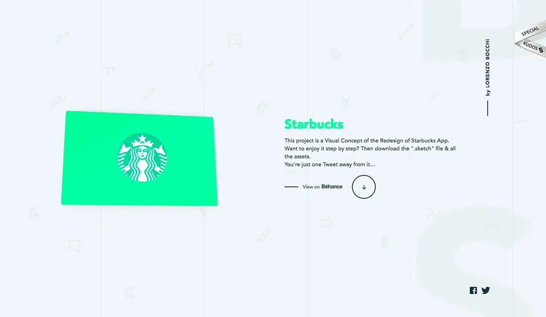 24 Starbucks: concepto de diseño de la aplicación Sketch para iOS