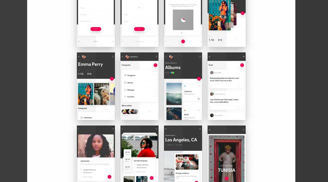 11 Cherise app concept- 20 หน้าจอตัวอย่างสำหรับ Sketch