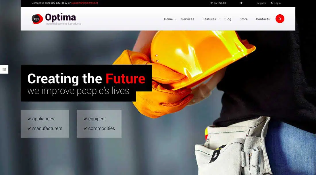 12 Ottimo | Tema WordPress industriale