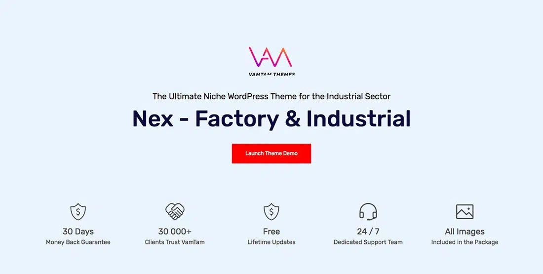 5 Nex - WordPress de fábrica e industrial