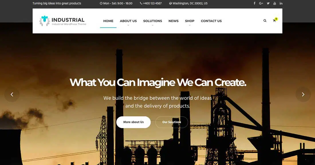 11 Industrial - Tema de WordPress para empresas e industrias