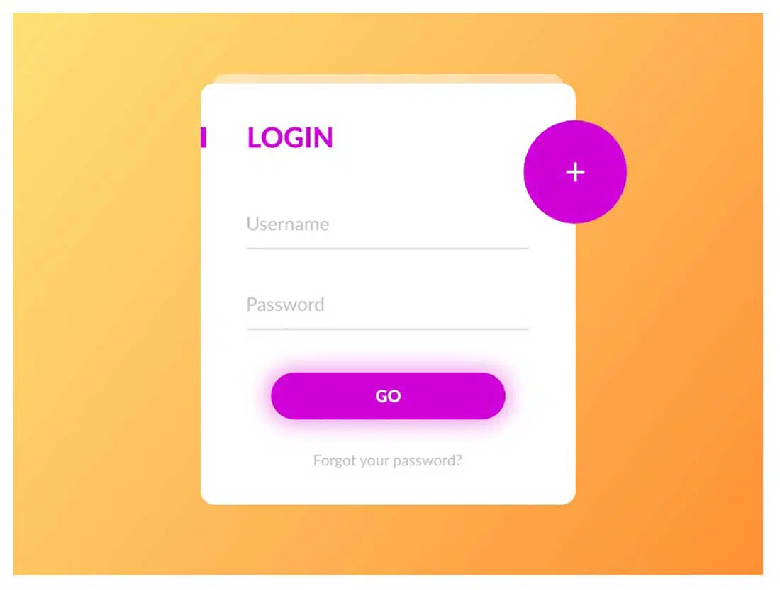 20 Login:Registrieren Beispiel für Animationsmaterialdesign