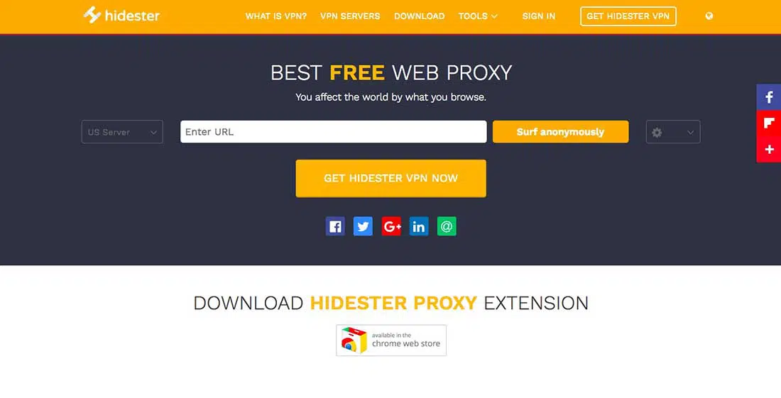 1 Serveurs proxy Web gratuits Hidester