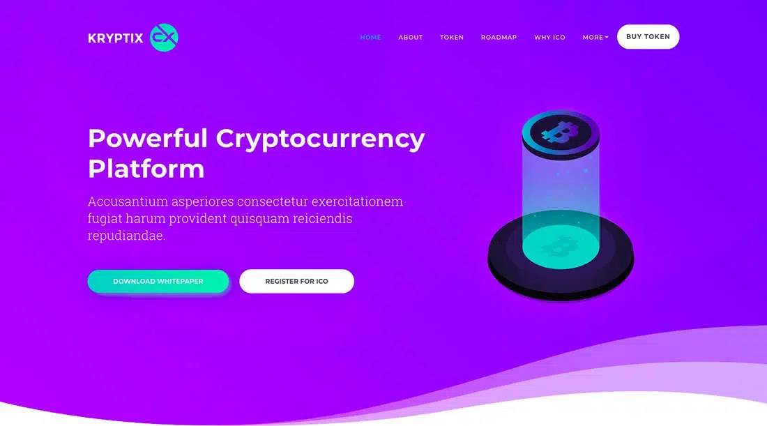 16 Kryptix - ธีมหน้า Landing Page ของ Bitcoin & Cryptocurrency