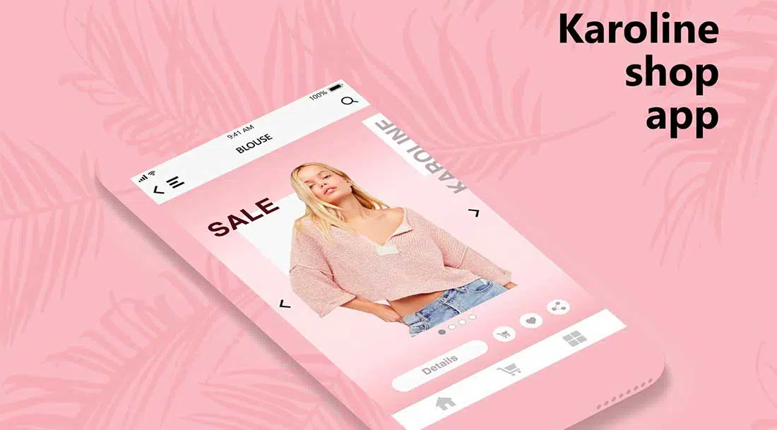 6 Disegni dell'interfaccia utente dell'app Karoline Shopping