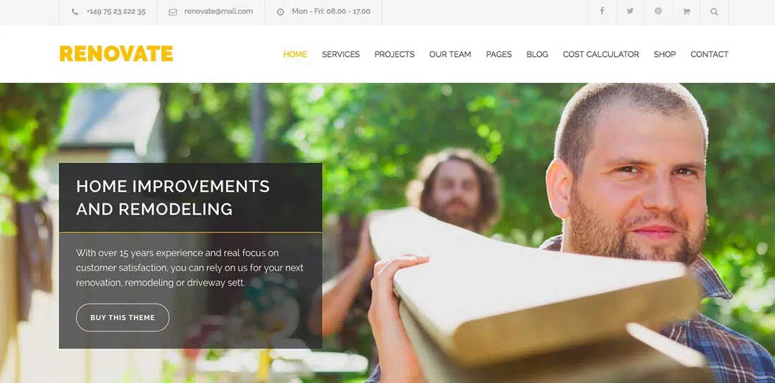 16 Renovate - ปรับปรุงการก่อสร้าง WordPress Theme