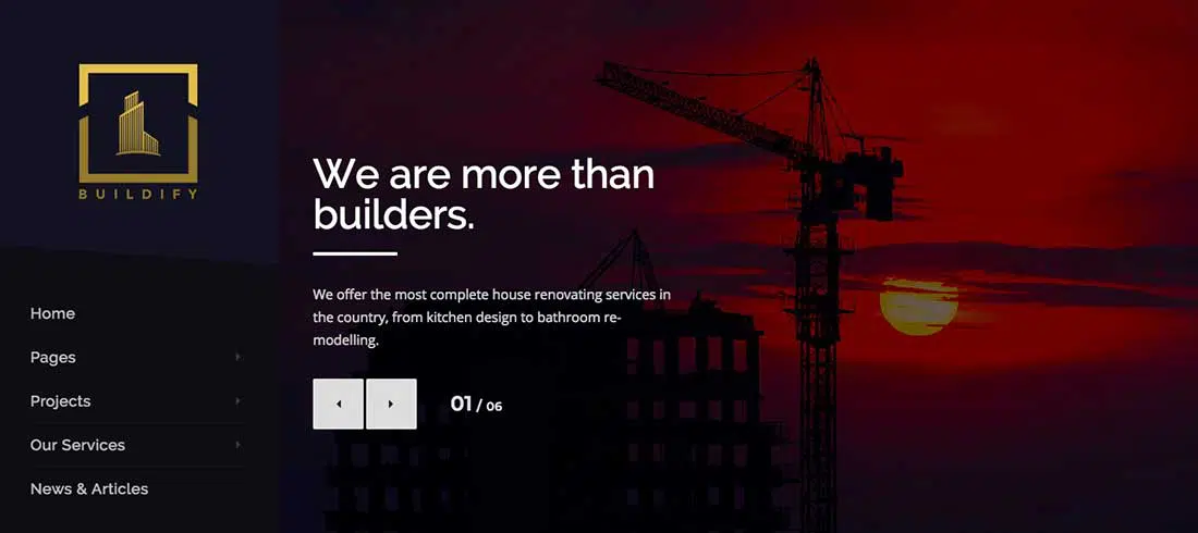 18 Buildify | ก่อสร้างอาคาร WordPress Theme