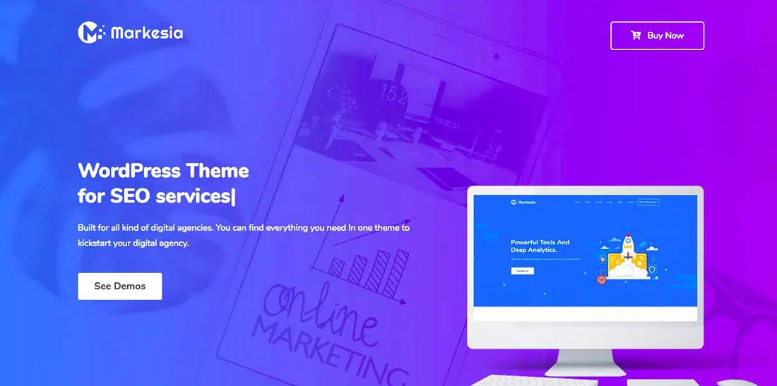 4 Markesia - Tema de WordPress para agencia de marketing digital y SEO