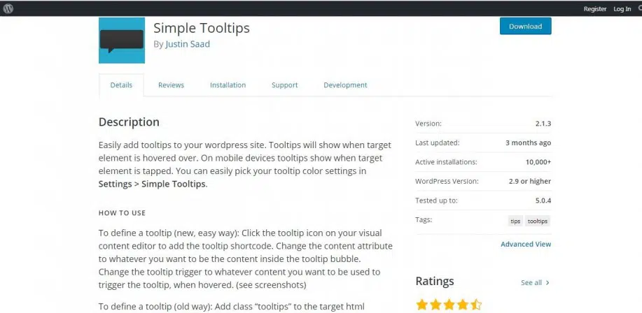 Einfaches Tooltips-WordPress-Plugin