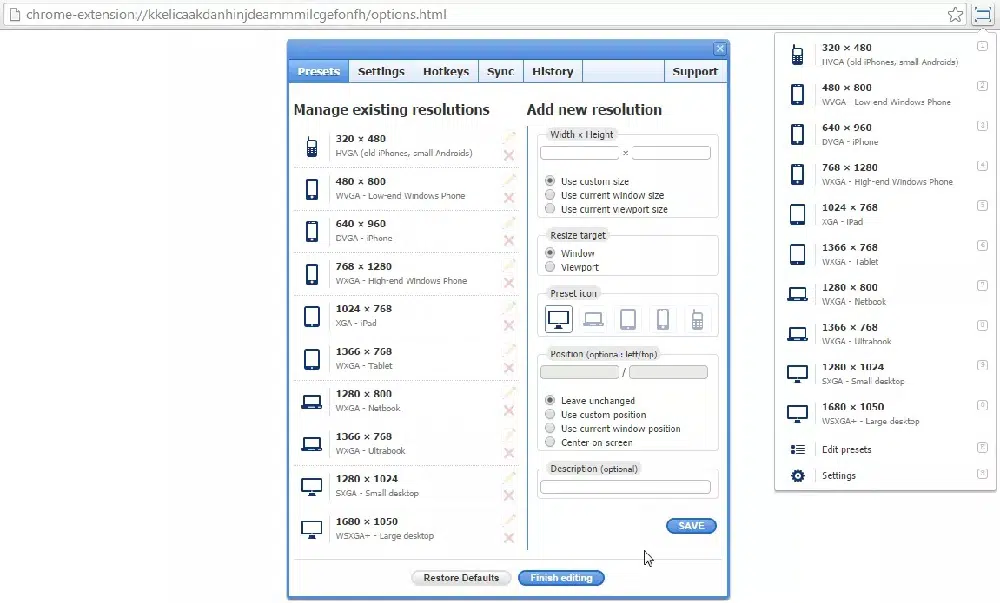 10 Estensioni di Google Chrome indispensabili per i progettisti grafici - Test di risoluzione