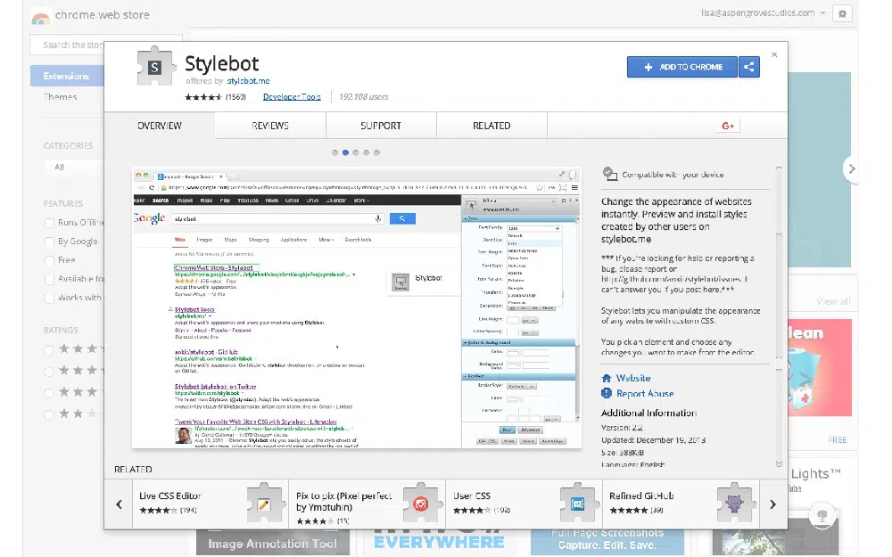 10 extensions Google Chrome indispensables pour les graphistes - Stylebot