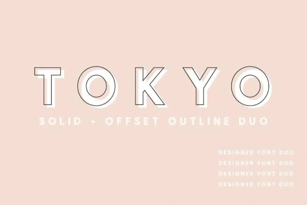 20 Font Garis Besar Terbaik untuk Memberikan Keunggulan Desain Anda- Tokyo