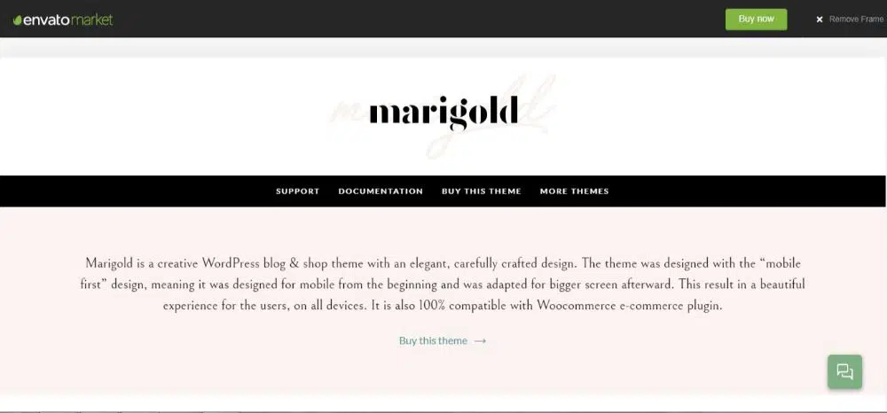 Imagine de previzualizare a Marigold ThemeForest