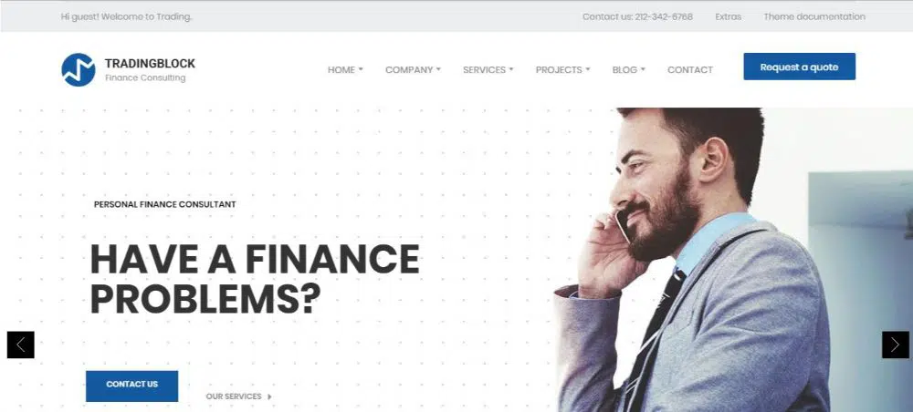 Finanza Business Responsive Tema Drupal 8.7 | Blocco commerciale