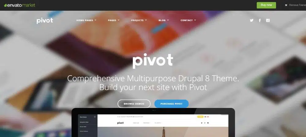 8. Pivot - Tema multiuso Drupal 8 con Paragraph Builder