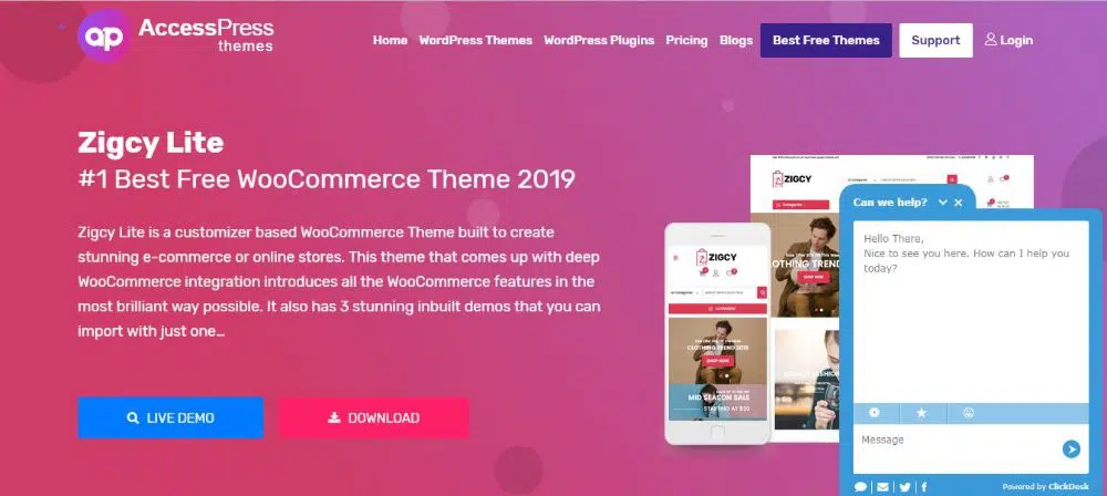 موضوع Zigcy Lite WooCommerce