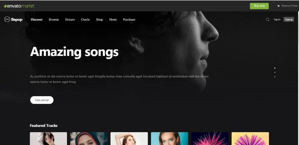 Bepop - Tema WordPress per musica non-stop